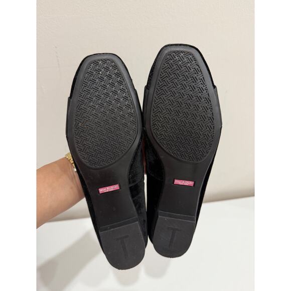 NWOT Isaac Mizrahi Suede Square Toe Bow Slip On Ballet Flats Black Women's US 8 - Picture 6 of 6